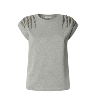 Pepe Jeans para mujer. PL5000024 Camiseta Barry gris (S), Casual, Algodón, Manga corta