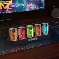 reloj digital a tubos nixie con iluminacion led rgb para la decoracion de escritorio o sala de juegos embalaje de lujo para idea de regalo