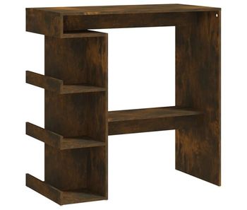 Vidaxl mesa alta con estante roble ahumado 100x50x101,5 cm