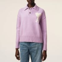 ami off white adc logo-intarsia wool polo jumper - xl