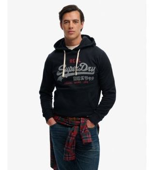 Superdry para hombre. M2014606A Sudadera Vl Classic marino (3XL), Casual, Algodón
