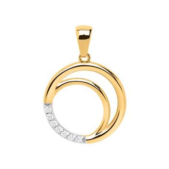 8 quilates colgante de oro en forma de círculo con circonita engastada