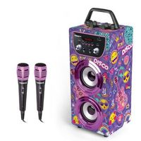 altavoz karaoke  altavoz con microfono  karaoke 2 microfonos radio fm usb bluetooth y sd   trendix - karaoke infantil top singer