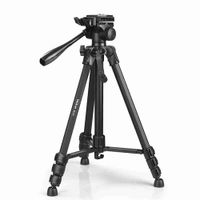 tripode almalux para camara y movil 150cm control remoto bluetooth cabezal 360 soporte smartphone y bolsa carga 5kg