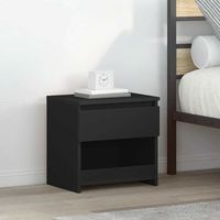 mesita de noche - mueble para dormitorio - madera contrachapada - negro 40x30x39cm