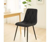 juego de 2 sillas de comedor clairton tela negro 55x45x85 cm
