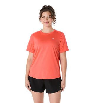 Asics para mujer. 2012D170 Camiseta Core Ss coral (XS), Deportivo, Sintético, Running, Multideporte, Manga corta