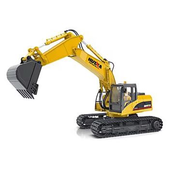 Huina Toys 1535 RTR 1/14 2.4G 15CH excavadora RC con cubo de aleación, luz LED simulada, vehículo de ingeniería controla