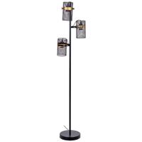lampara de pie de metal negro con 3 focos 32x32x161h cm