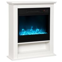 homcom chimenea electrica 1800w chimenea decorativa falsa efecto llama de 9 colores y 5 luminosidad 625x20x725cm blanco