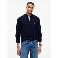 tommy hilfiger jersey mw0mw36536 lambswool zip-dw5 navy blue para hombre