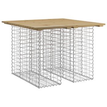 Banco Jardín | Banco De Exterior | Silla De Jardín Cesta Gaviones Madera Pino Impregnada 100x102x72cm