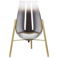 lampara de mesa de metal dorado 44 cm pantalla vidrio escritorio sala de estar mena