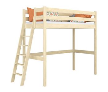 Cama alta de madera n02 pino incoloro
