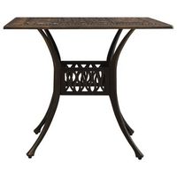 mesa de jardin  mesa de exterior aluminio fundido color bronce 90x90x73 cm