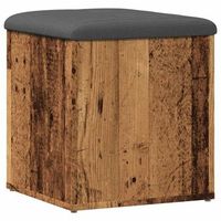 banco con almacenaje madera ingenieria madera vieja 42x42x45 cm vidaxl