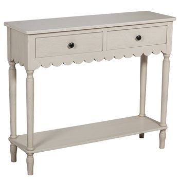 Mesa Entrada Madera 2 Cajones Beige