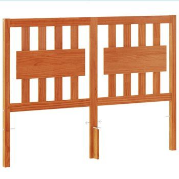 Cabecero De Cama | Panel De Cabecera Madera Maciza De Pino Marrón Cera 135 Cm