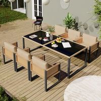 conjunto de mesa y sillas de jardin-flieks-marron