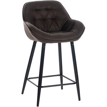 Taburete De Bar Gibson En Tela O Terciopelo Marrón 57.5x54x93.5 Cm Clp