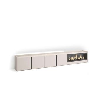 Mueble Tv Almáchar-02 Con Chimenea Y Luces Led