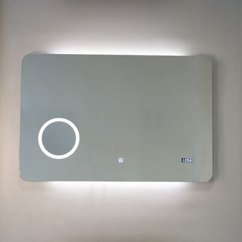 Espejo Led 100x70 Con Encendido Táctil Y Reloj Digital Integrado