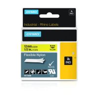 etiqueta de nylon flexible negro sobre amarillo 12 cm x 35 m resistente agua uv quimicos