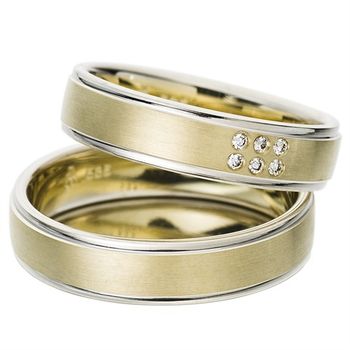 Alianzas oro amarillo y blanco 5mm