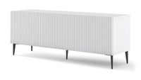 mueble para tv efecto madera blanco y negro led