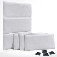 dhome juego de 6 paneles tapizados de lana ecologica pack autoadhesivos para pared acusticos absorbentes proteccion blanco 60x50cm x6