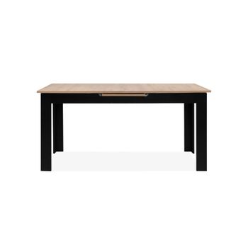 Mesa de comedor extensible L160-200 cm - Efecto Roble y Negro