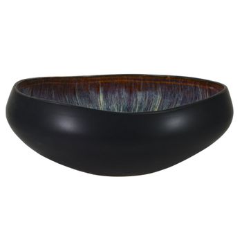 Ensaladera 27 cm gres natural negro/verde