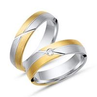 alianzas 8 quilates oro blanco amarillo con diamante