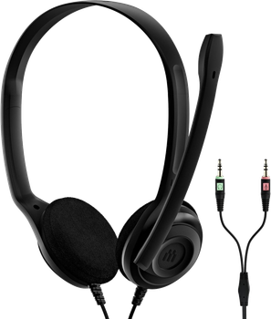 Auriculares Epos con cable, cancelación de ruido, micrófono y 2 Jack 3.5 mm negros