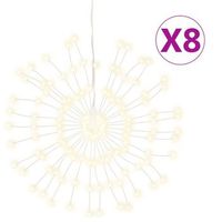 luces de navidad de estrellas 8 uds 140 led blanco calido 17 cm vidaxl