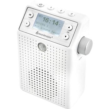 Soundmaster DAB60WE Dab+ FM Bluetooth Badradio Radio con Detector de Movimiento y batería incorporada
