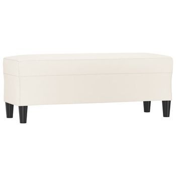 Banco Interior | Banco De Cuero Sintético Color Crema 100x35x41 Cm