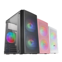 mars gaming mc300 caja pc compacta gaming micro atx panel frontal total-mesh ventana lateral cristal templado 3 ventiladores frgb 12cm caja frgb negro blanco o rosa