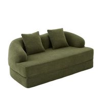 sofa cama 2 plazas chenilla urban meuble 157x84x65cm - verde