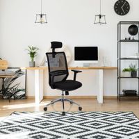 silla de oficina profesional tela  tejido de malla negro