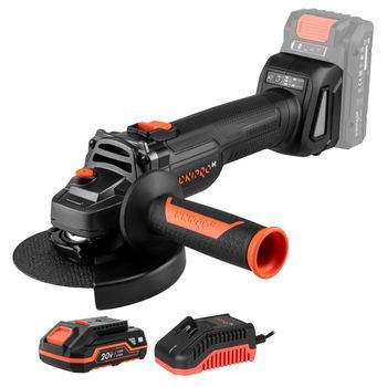 Dnipro-m Amoladora Angular Dga-201bc Ultra 20v 125mm Brushless - 2 Velocidades 3000/8500 Rpm, M14, Batería 2ah Y Cargador