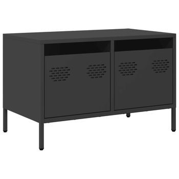 Mueble Para Tv Acero Laminado En Frío Negro 68x39x43,5 Cm Vidaxl