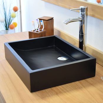 Lavabo de pedestal efecto hormigón negro