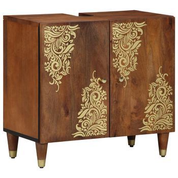 Mueble De Lavabo Con Almacenamiento Marrón Miel 62 X 33 X 58 Cm Vidaxl