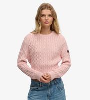 superdry para mujer w6110610a jersey de ochos holgado rosa xs casual algodon manga larga