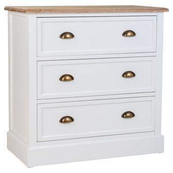 Cómoda de madera blanca 80x40x80