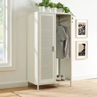 guardarropa metal beige arena con perchero h145cm