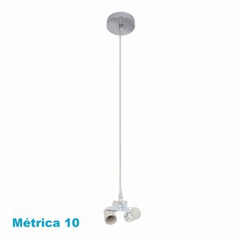 Arm. colgante cara 3xe27 cromo m10 regx10x10 cm