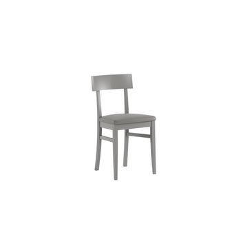 Mónaco - Silla De Madera Lacada En Ecopiel Gris 2 Uds