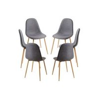 pack 6 sillas teok tela de tela 843942 cm - gris oscuro